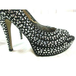 Enzo Angiolini women's size 9 Black Rhinestone Pla